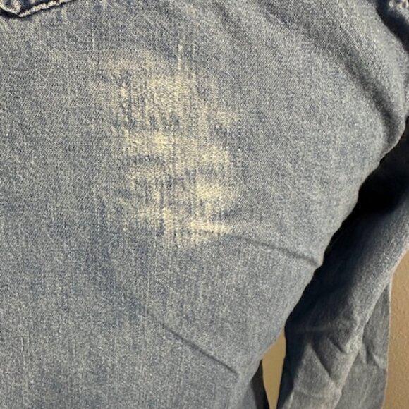 Miley Cyrus Distressed Denim Button Down Shirt 8313 - Picture 6 of 10